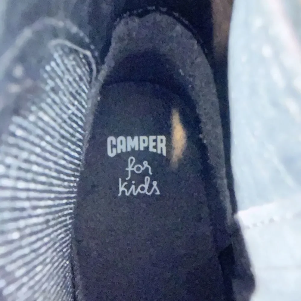Camper Kids Duet  Chelsea Black Leather Ankle Boots Heart Details Sz 36